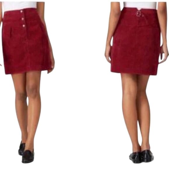 Burgundy Skirt Rebecca Minkoffâ Corduroy Mini Skirt Size 8 Fall Frolic Après-Ski - Picture 1 of 14